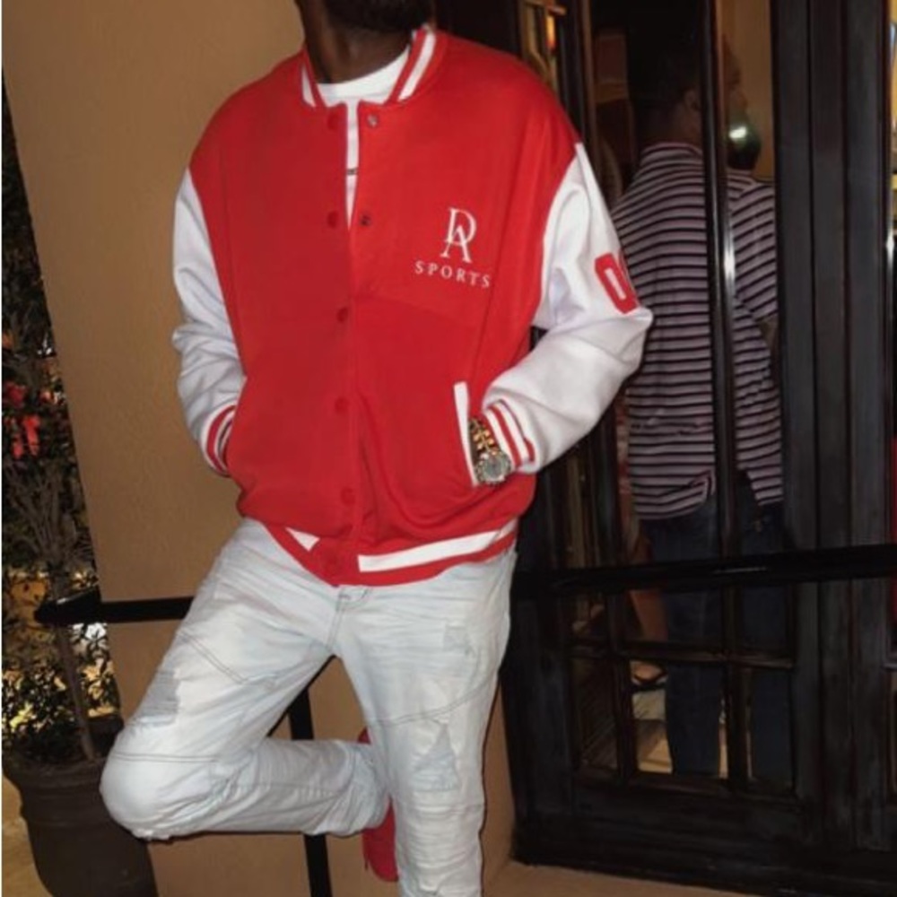 Red and White Large Varsity Jacket